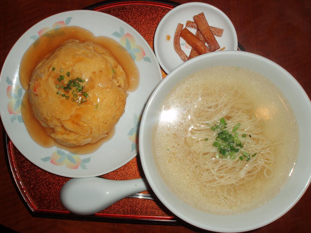 カニ玉あんかけご飯・つゆそば(光麺)