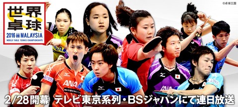 テレビ東京世界卓球2016