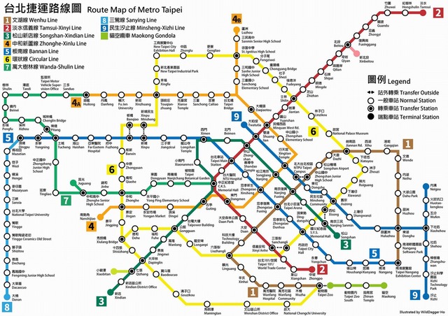 台北捷運路線図