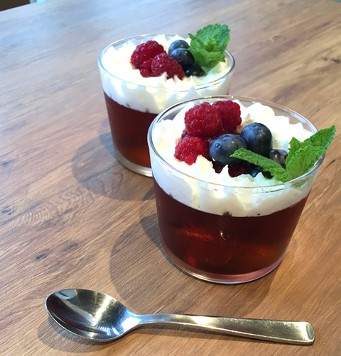 ブルーベリーたっぷり紅茶のゼリー