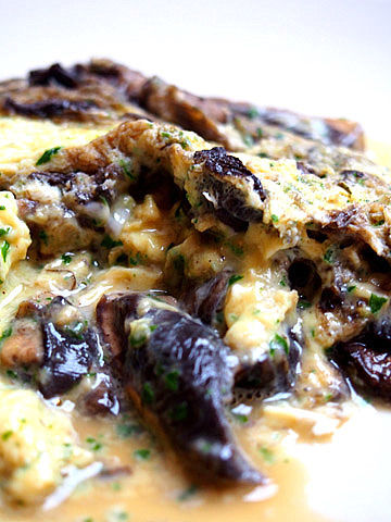 omlete de champignons du jardin