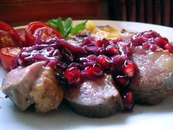 magret de canard a la sauce grenadine