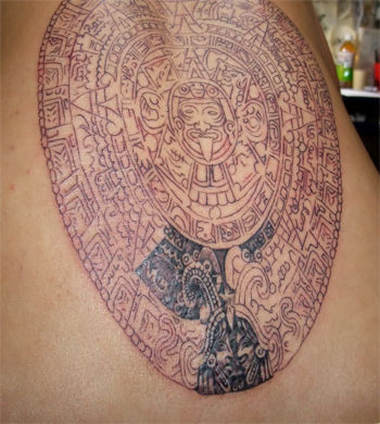 カレンダー　刺青　入れ墨　浮世絵 鳳凰 ・菊・カバーアップ（額彫り）】 彫いち（刺青 神戸 彫なお