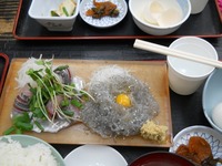 あじ、なまシラス刺身定食