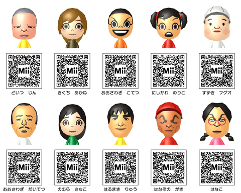 Miiの顔qrコード アニメ ゲームなどキャラクター 3ds Wii U トモコレ Naver まとめ