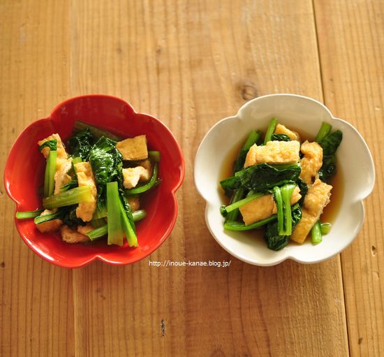 ≪レシピ≫基本のキ◎小松菜の炒め煮と高野豆腐の梅しお煮でほっこり