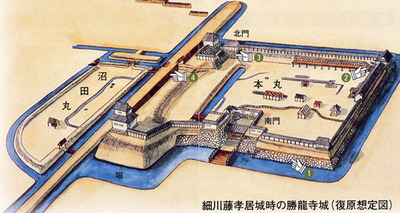 勝龍寺城復元想定図