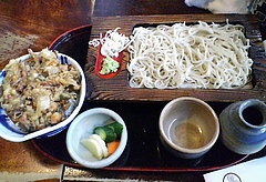 手打そば 砂場@秦野 せいろ+かき揚げ小丼