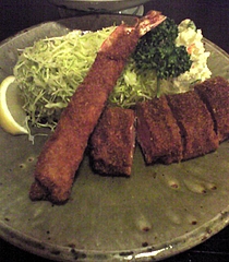 海鮮料理 とんかつ 大関 えびフライひれかつ定食
