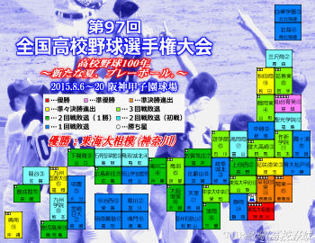 2015夏の甲子園代表校マップ(クリックで拡大)