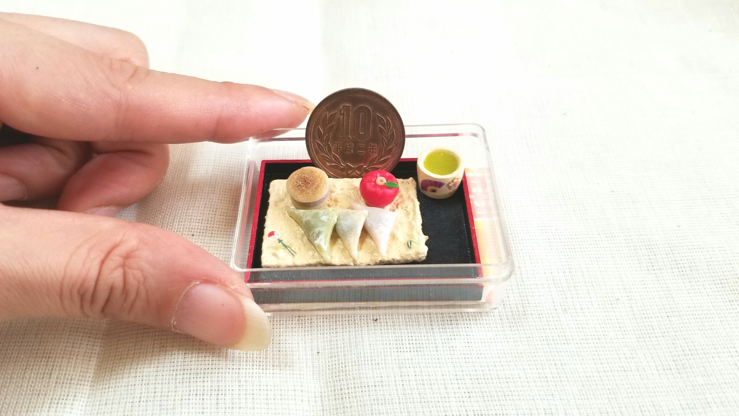 和菓子,生八ツ橋,ミニチュアフード,樹脂粘土,ドールハウス,和風小物