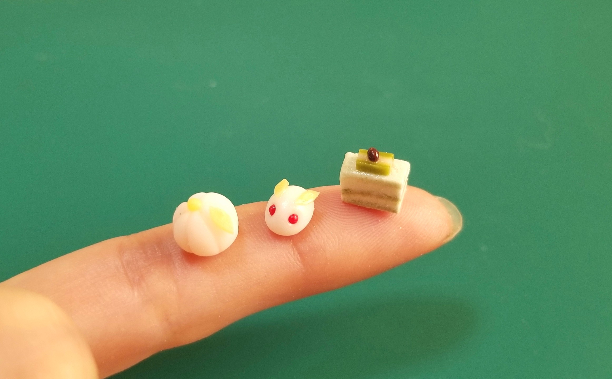 ミニチュア,和菓子,うさぎ饅頭,練りきり,樹脂粘土,ドルフィー