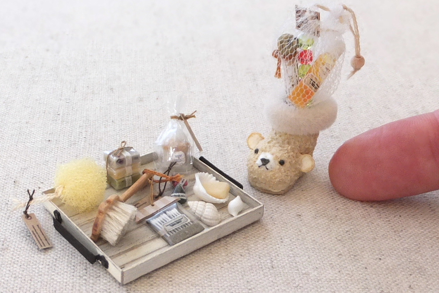ミニチュア,有名おすすめ作家,shibazukeparipari,くまぬいぐるみ小物