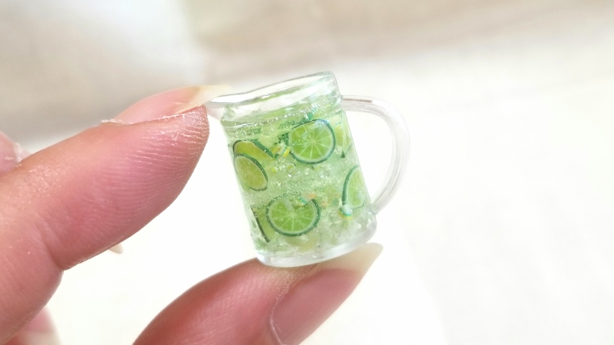ミニチュア,飲み物,レジンアート,ライムソーダ,おしゃれなドリンク