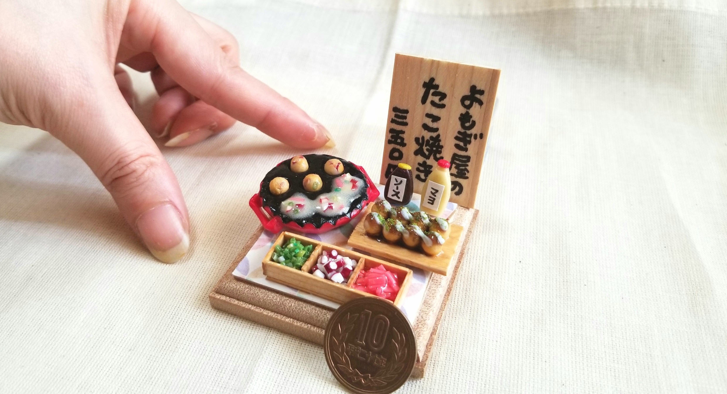 たこ焼き器,ミニチュアフード,ミンネで販売中,樹脂粘土,ドールハウス