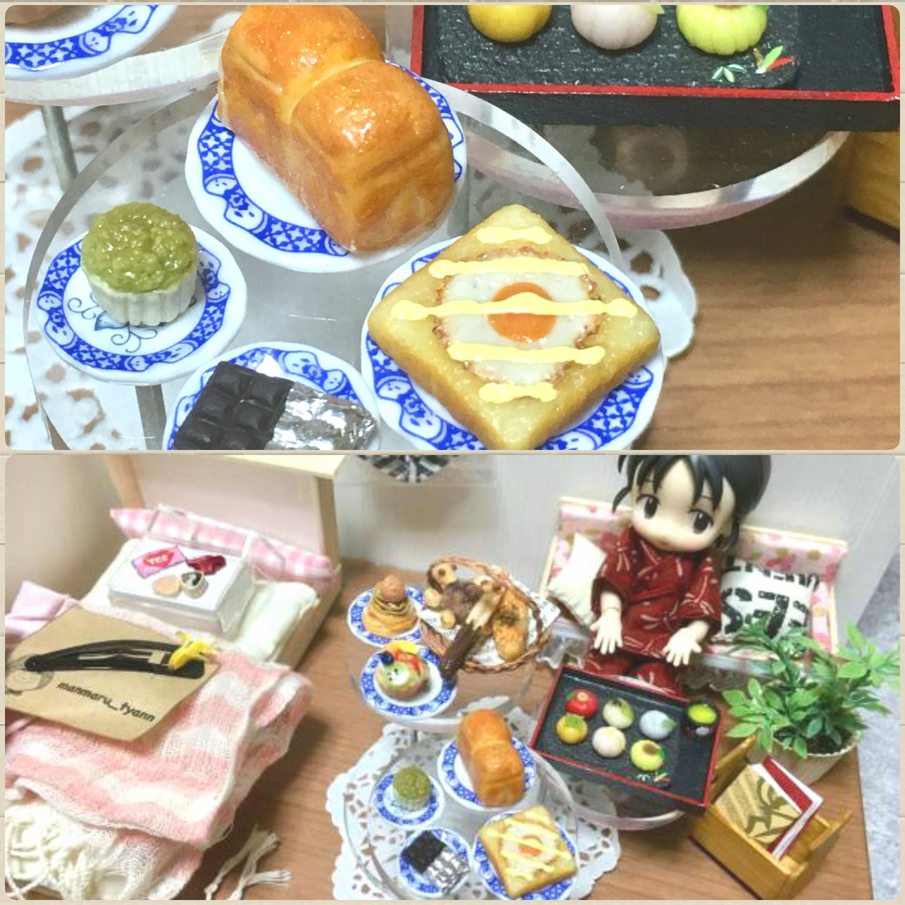 ミニチュアフード,オビツろいど,北條すず,和菓子,パン,戦利品,可愛い