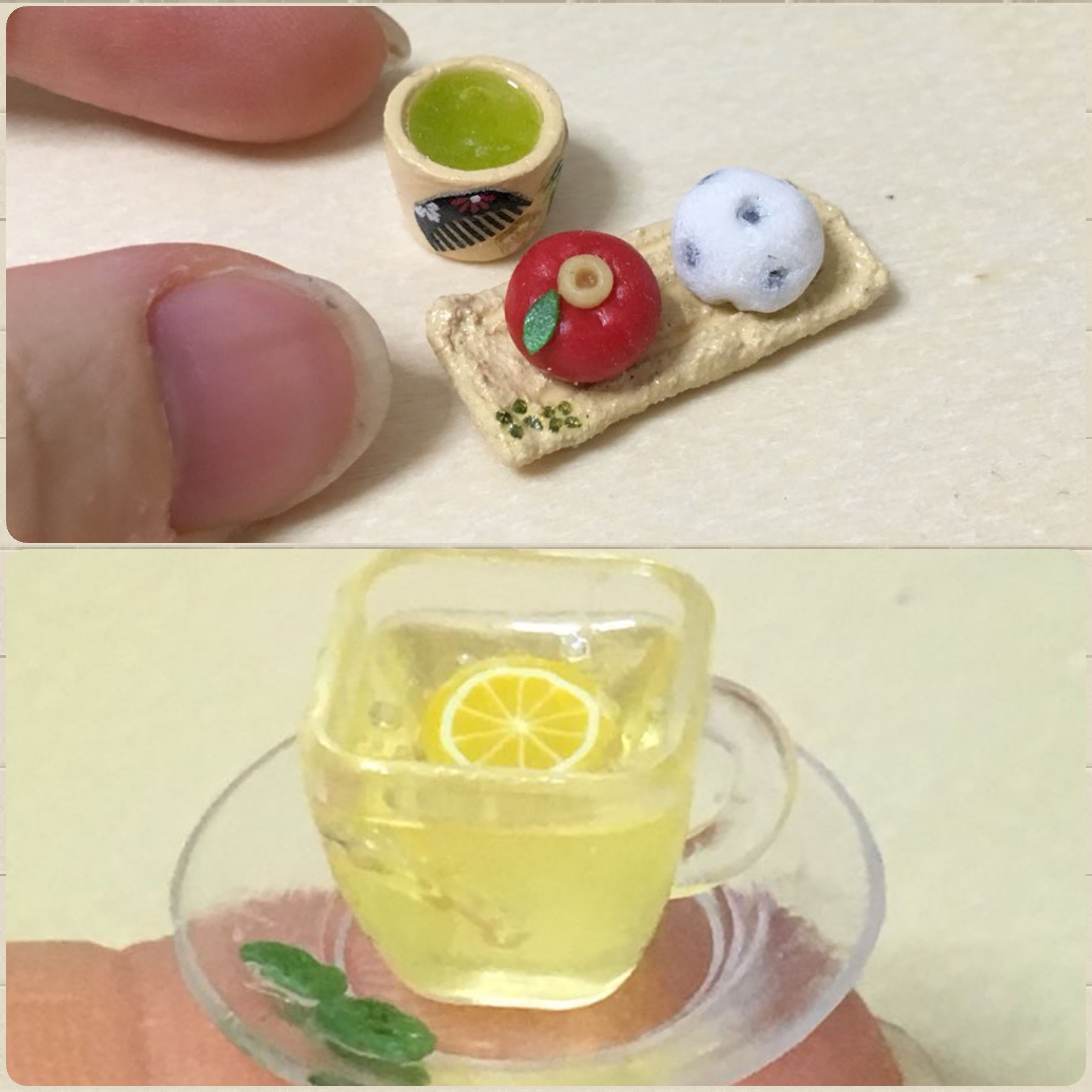 エキナセアレモン,和菓子,ハーブティー,ミニチュア,戦利品,レジン