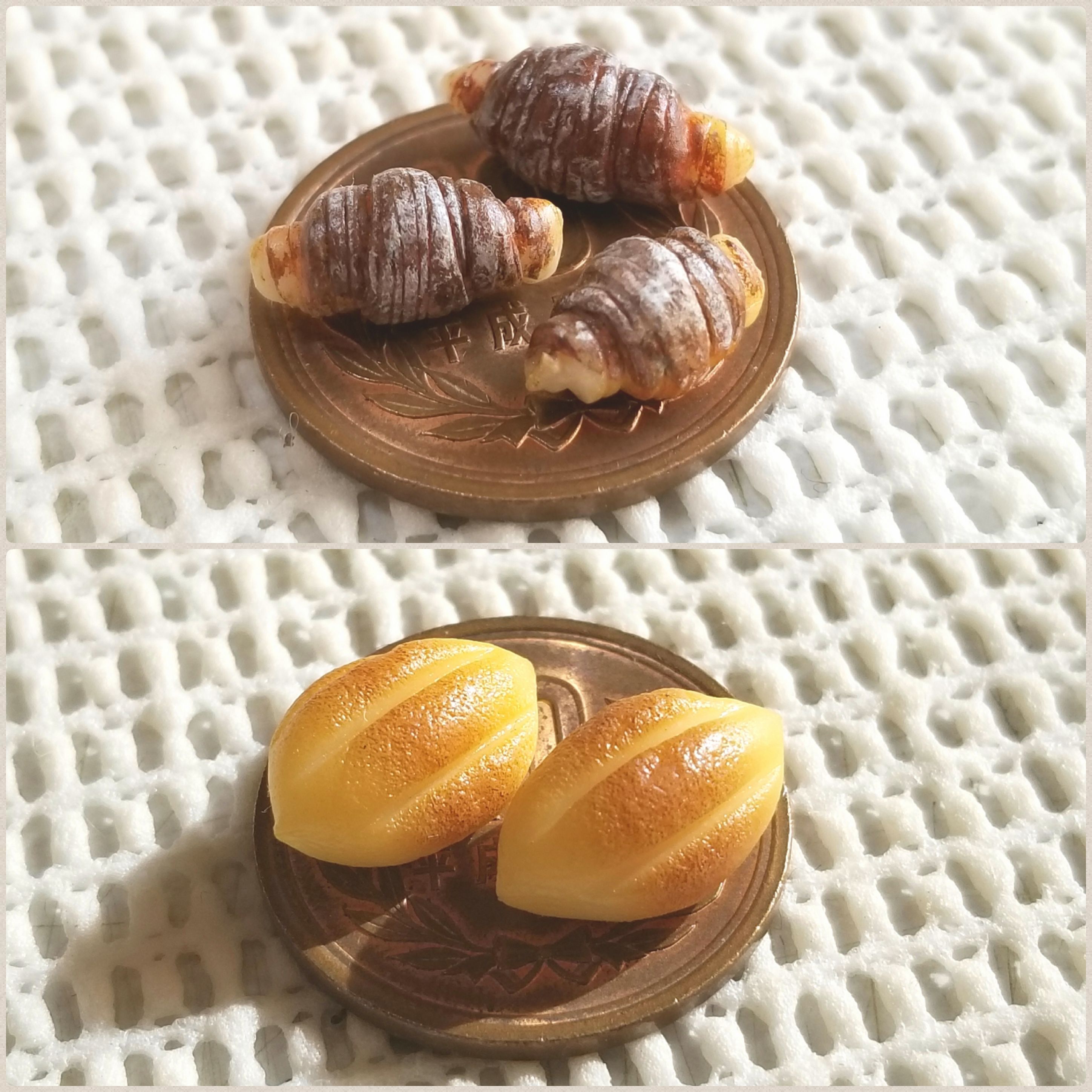ミニチュアフード,アーモンドパン,チョコクロワッサン,ドール小物