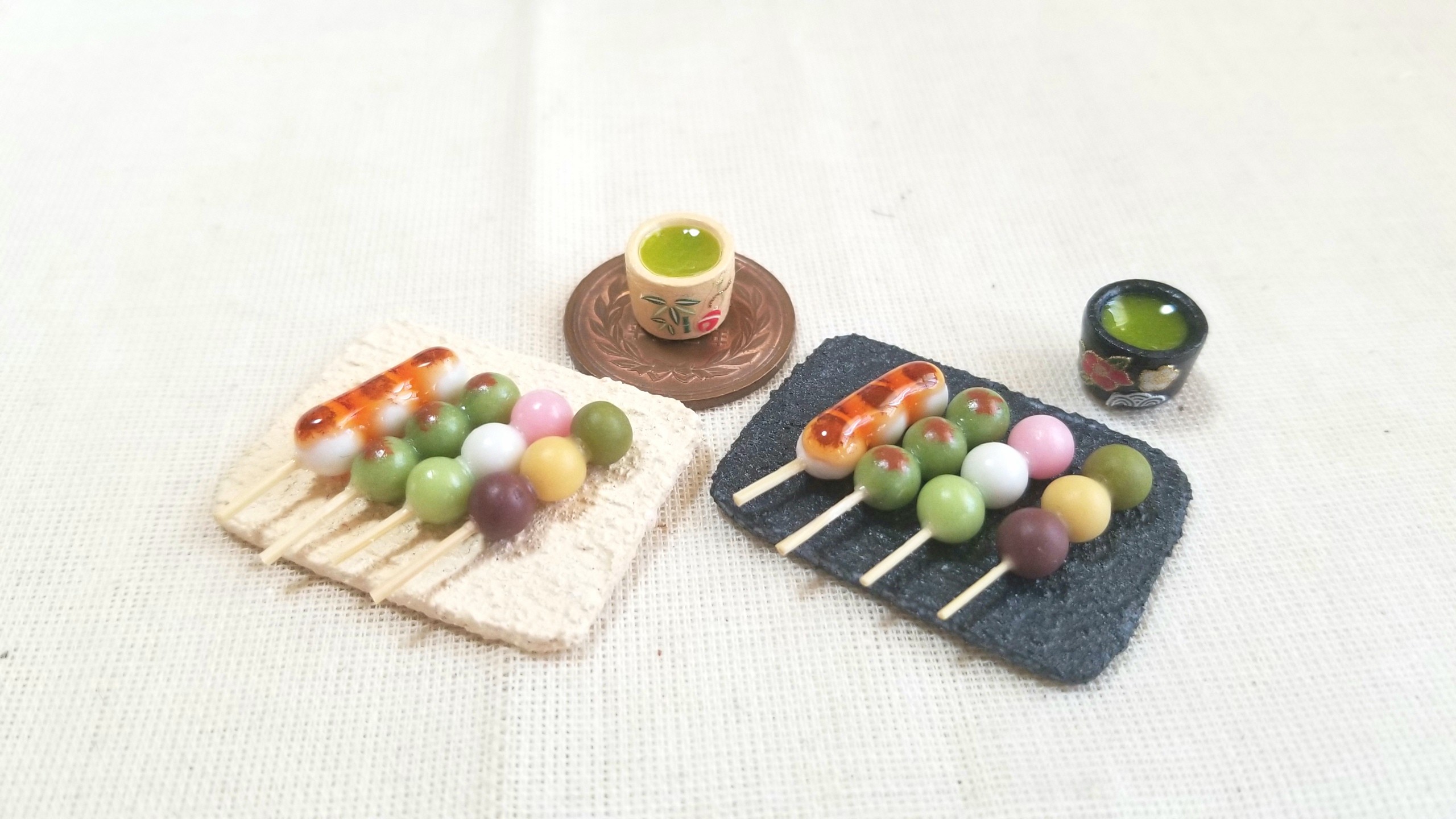 ミニチュアフード,お団子,和菓子,作り方,コツ,樹脂粘土,よもぎブログ