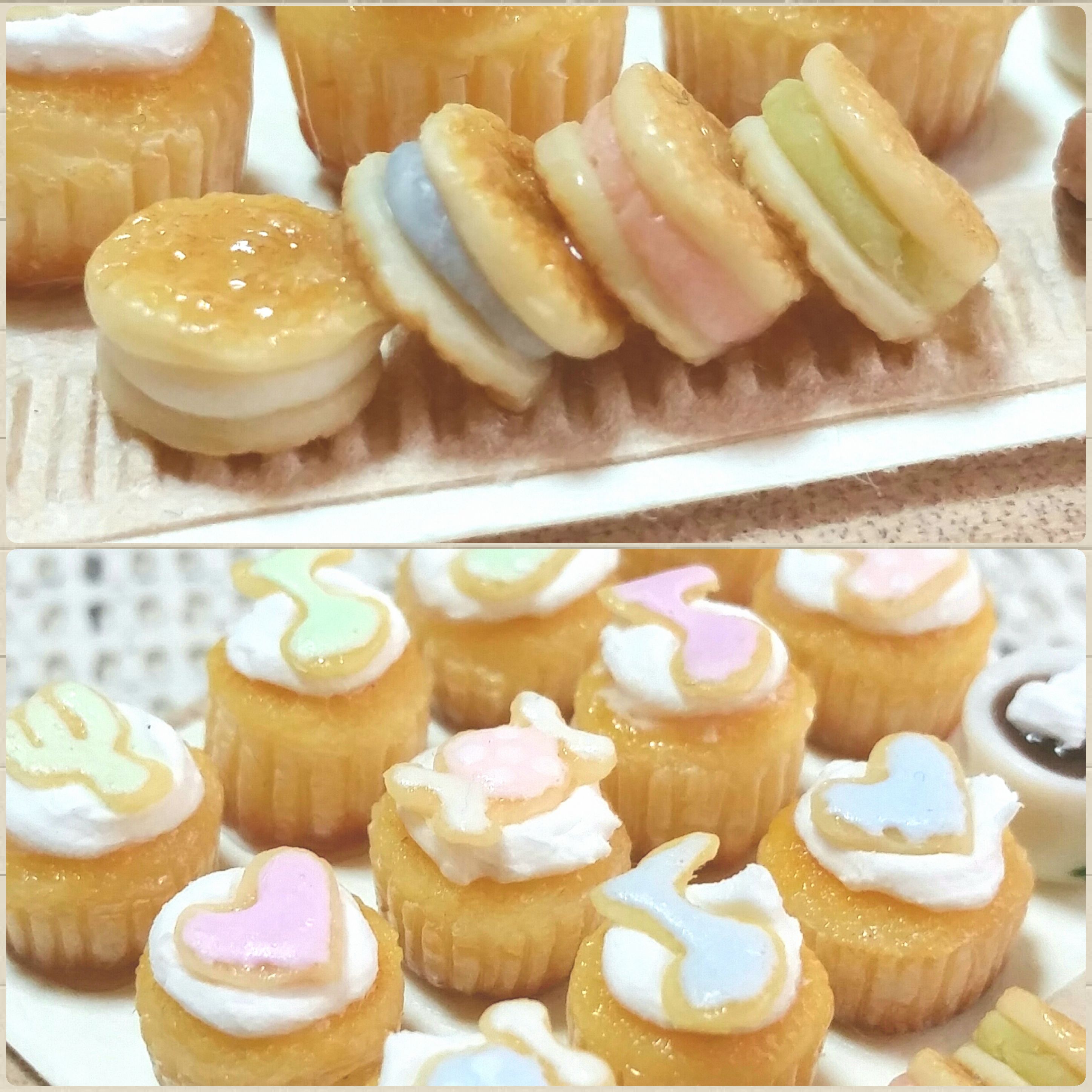 樹脂粘土,ミニチュアフード,アイシングクッキー,カップケーキ,玩具