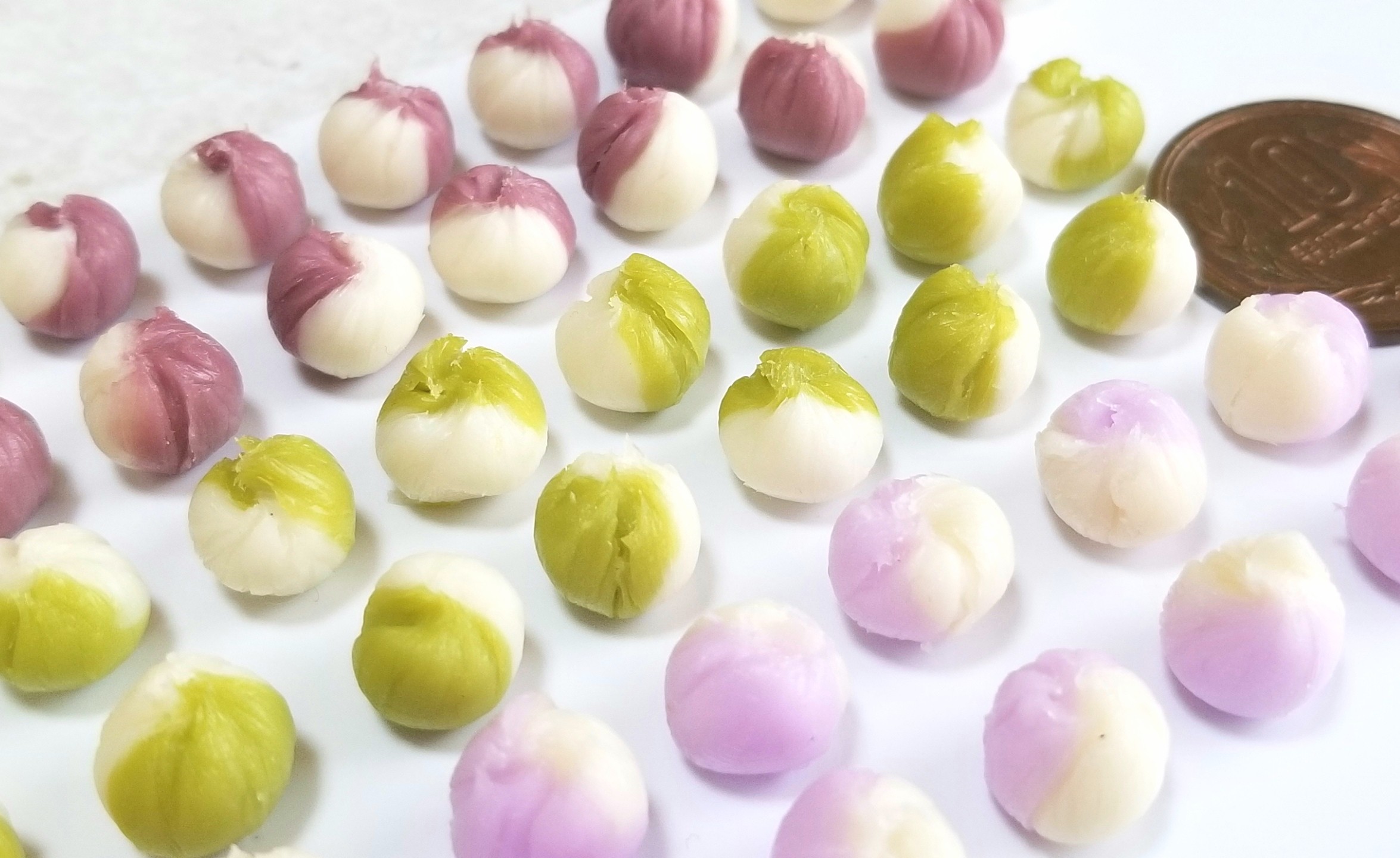 ミニチュアフード,和菓子,茶巾絞り,作り方,樹脂粘土,食品サンプル