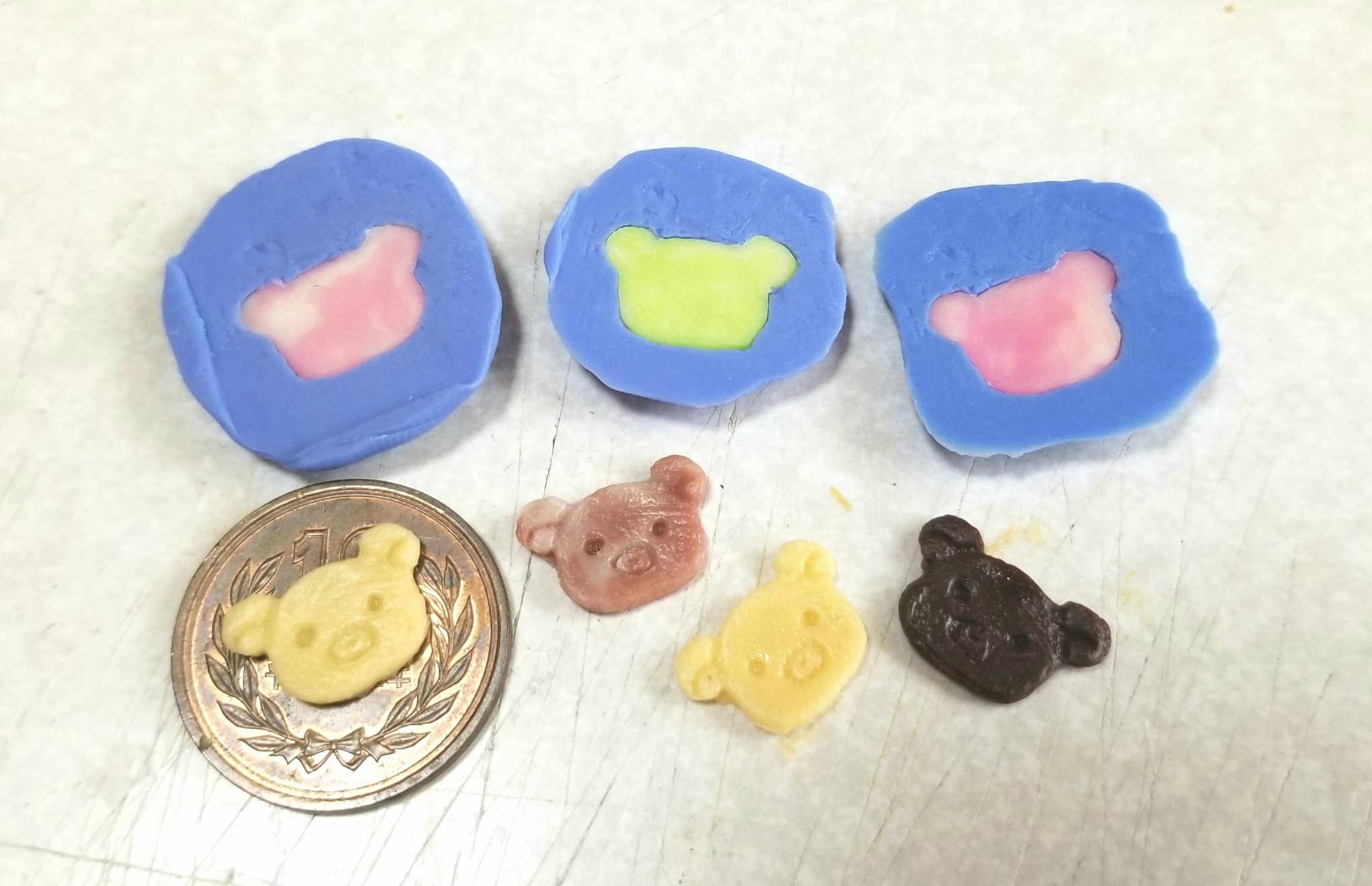 ミニチュアフード,クマちゃんクッキー作り方,樹脂粘土,ハンドメイド