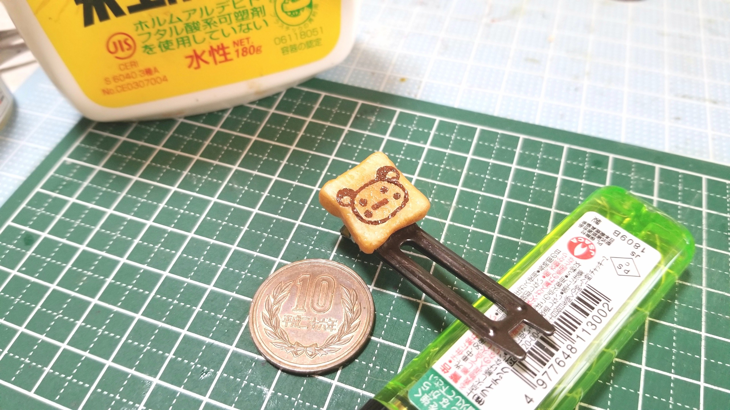 ハンドメイドアクセサリー,ヘアピン,パッチン留め,粘土ミニチュア