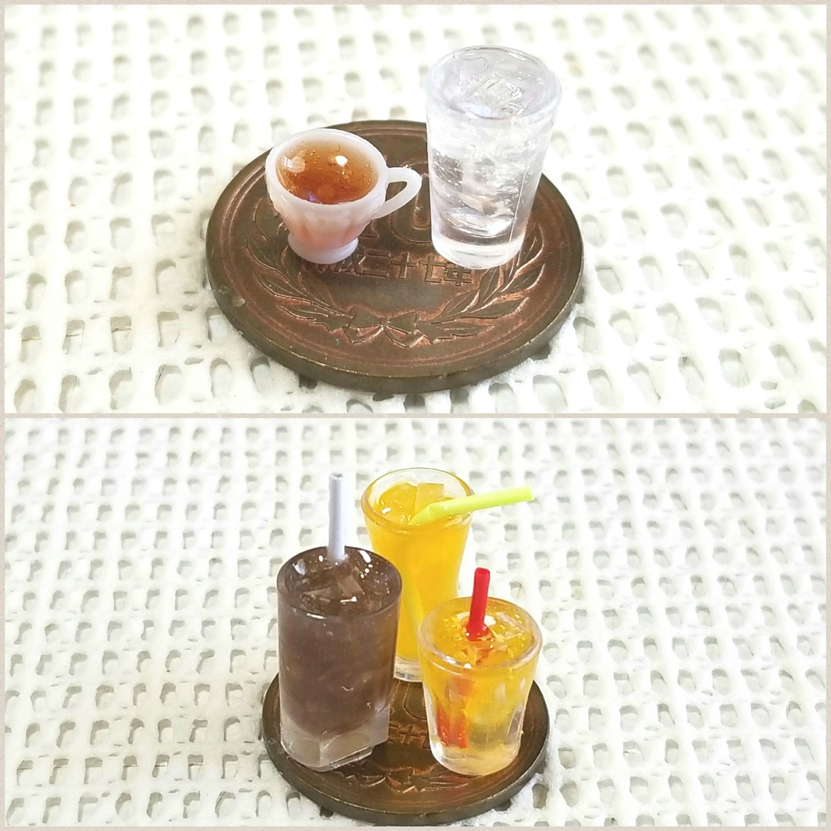 飲みたいけど飲めないオレンジジュース,上品な紅茶,冷たいお水