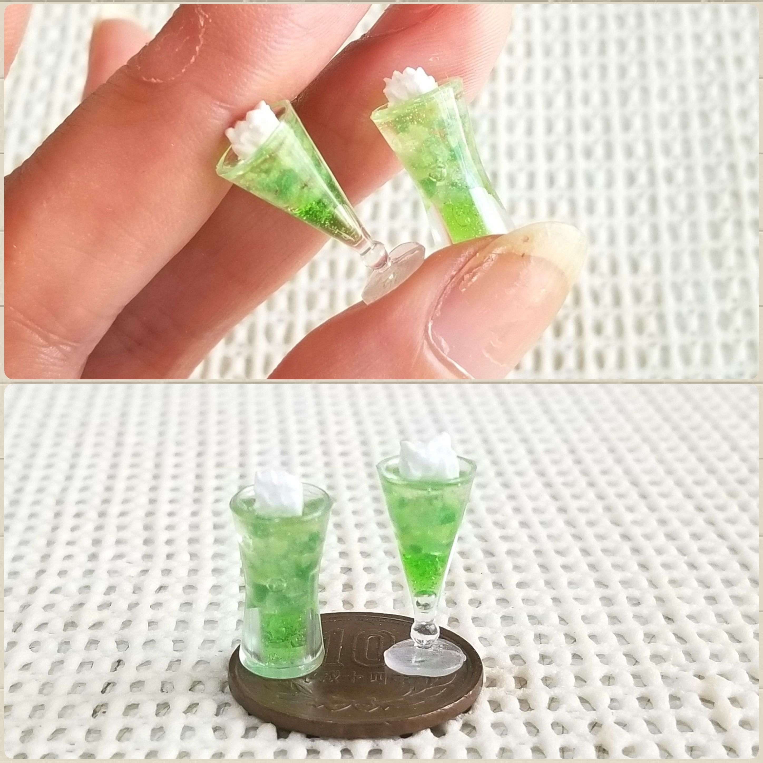レジン,過去作品,ミニチュアフード,メロンソーダ,冷たいスカッシュ