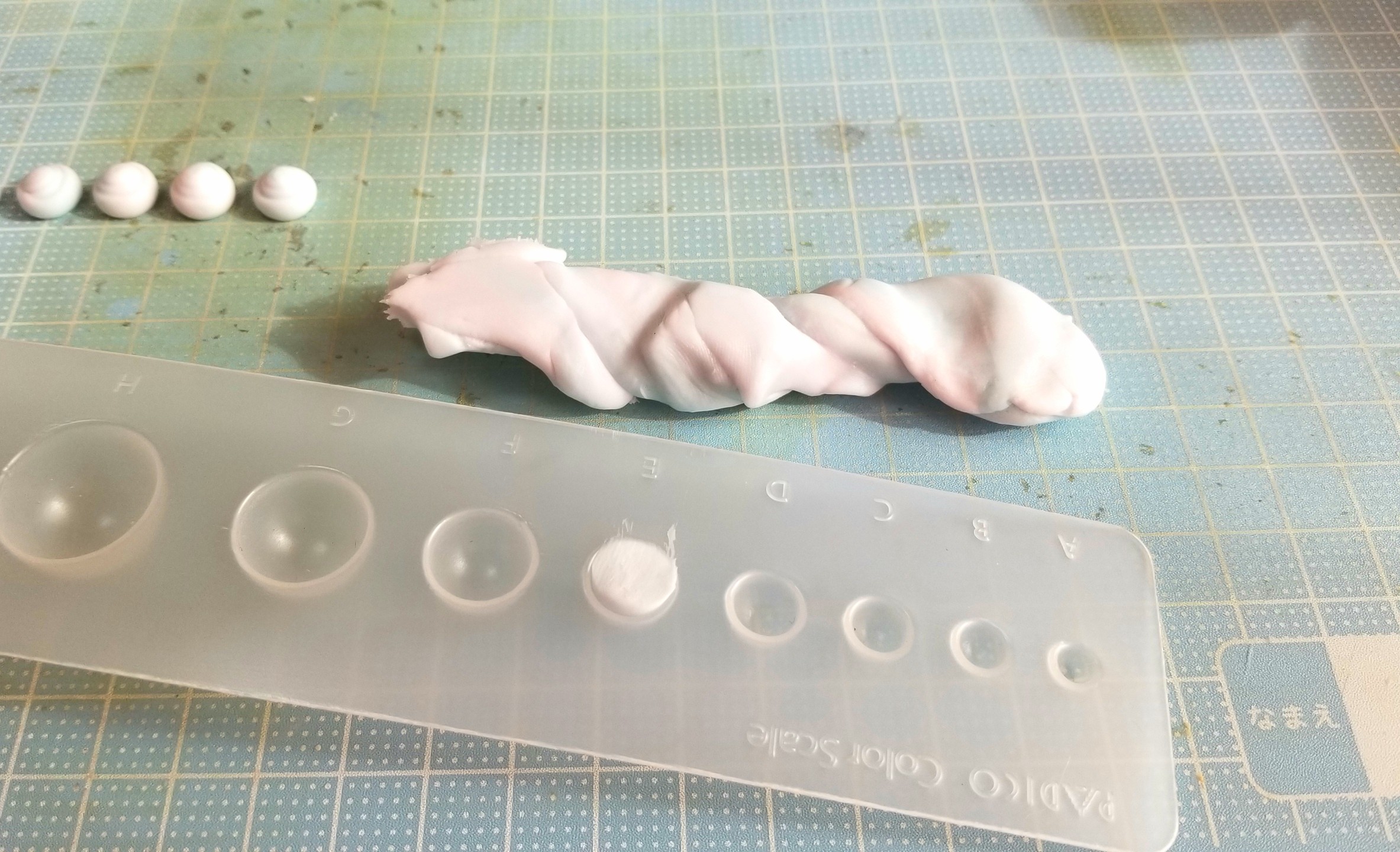 ミニチュアフード,和菓子,波紋,練りきり,作り方,樹脂粘土,ドール