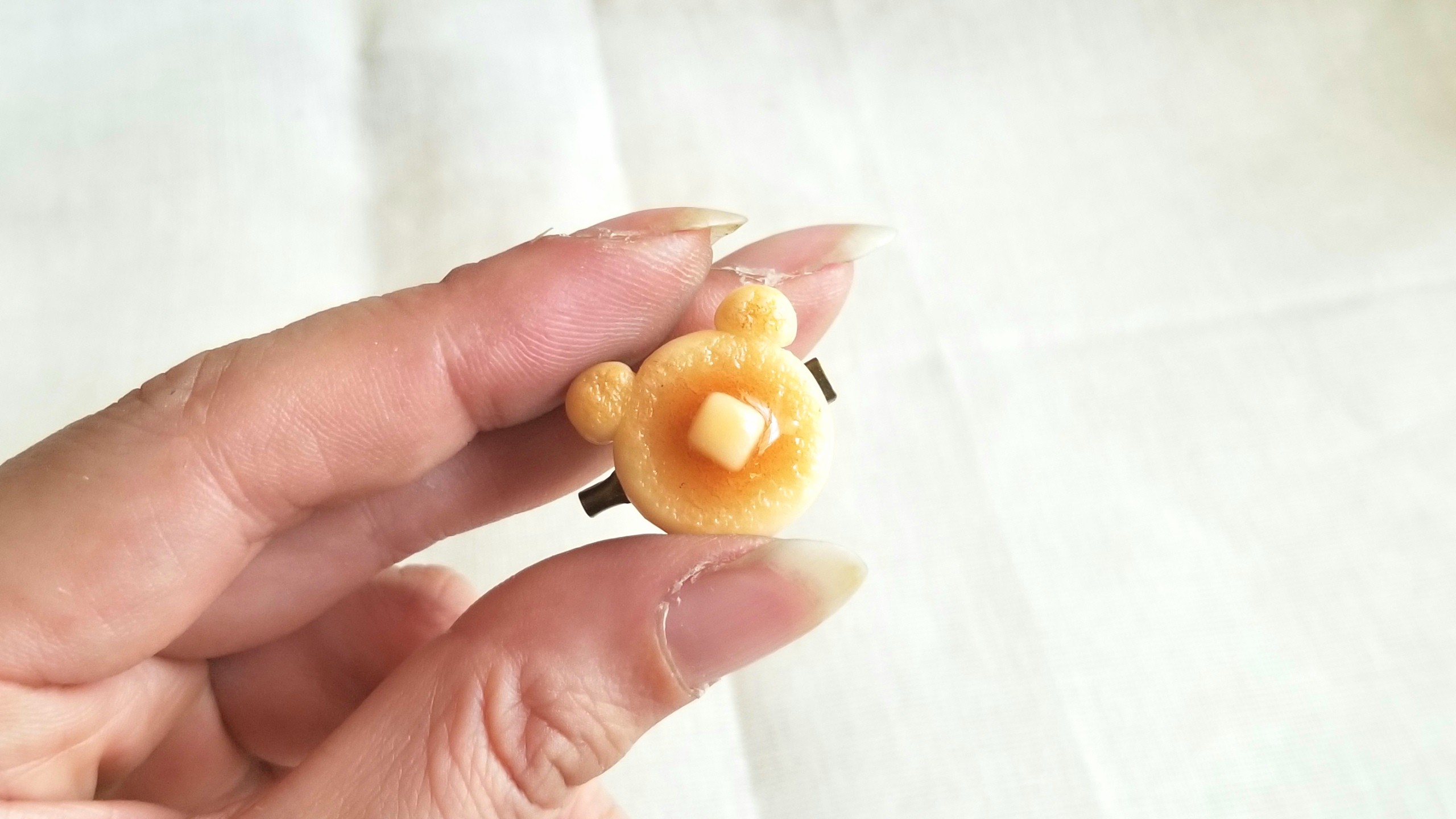 クマ,ブローチ,ミニチュアフード,アクセサリー,ハンドメイド,ミンネ
