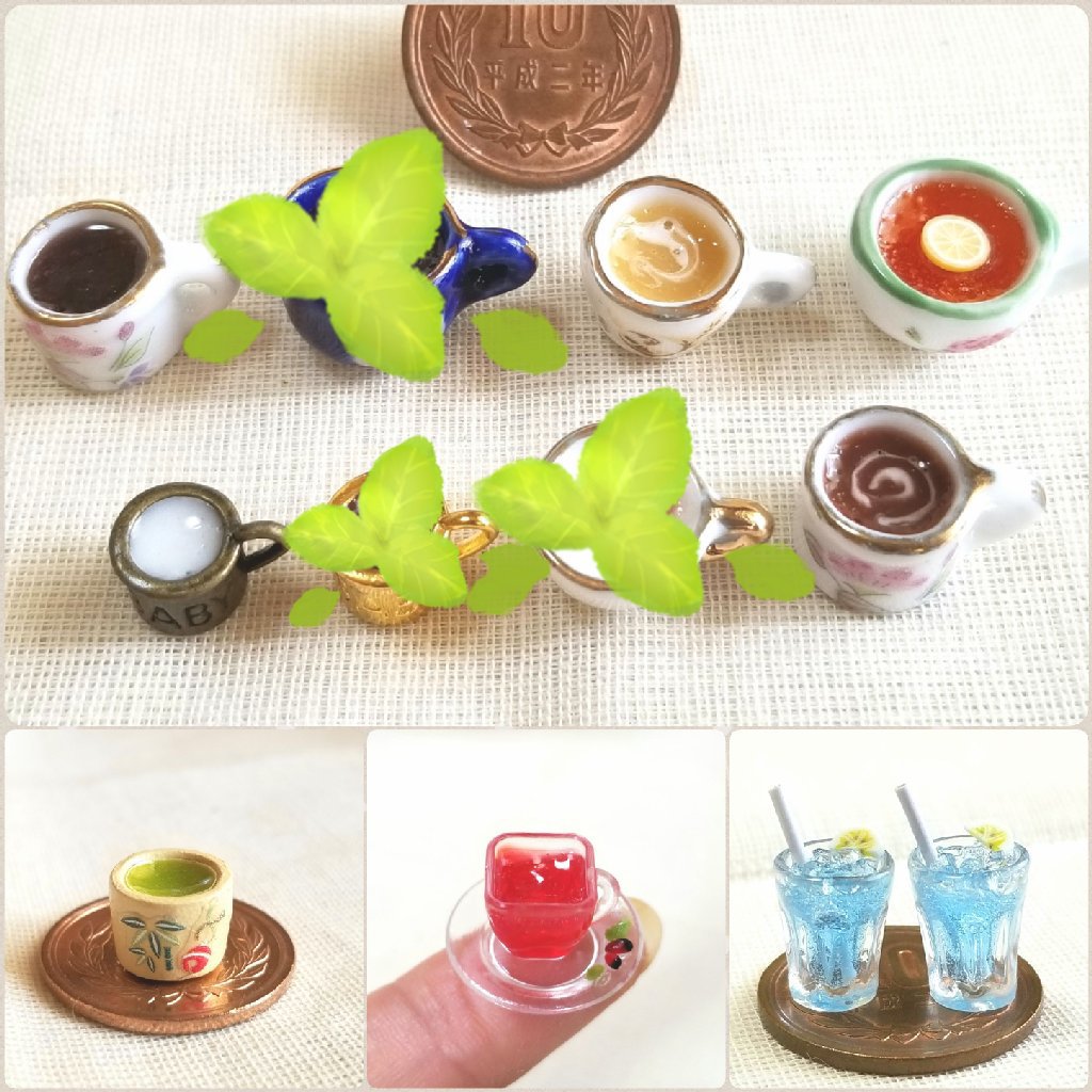 ミンネで販売中,ミニチュアドリンク飲み物,かわいいドール用小物玩具