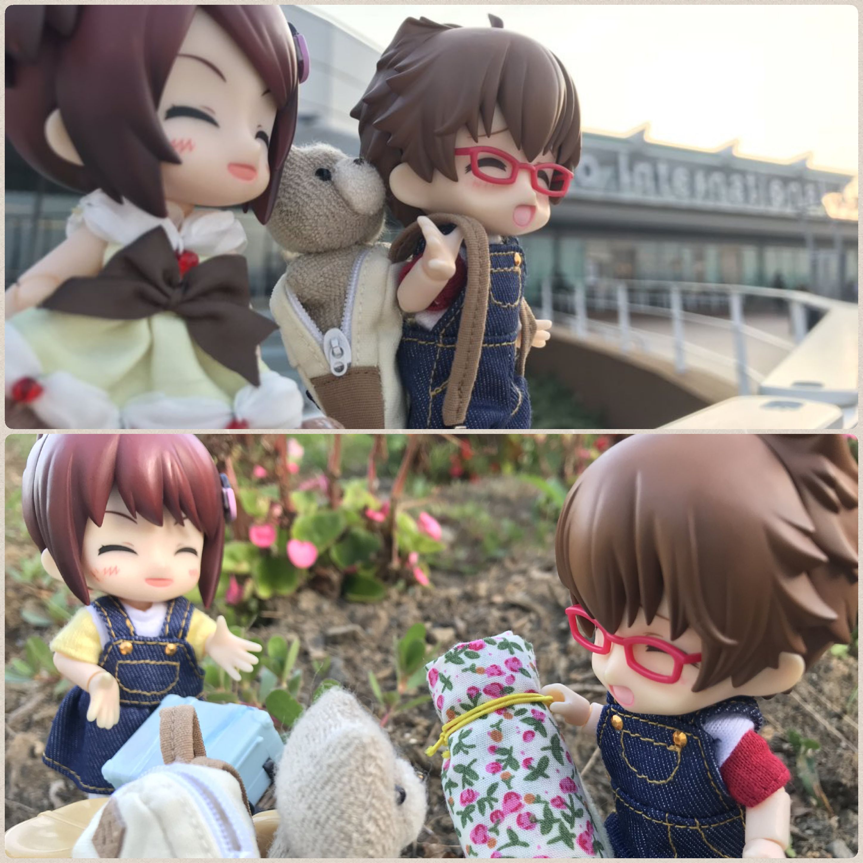 可愛いキューポッシュ,男の子,アン,ディノ,ピクニック,ドール撮影