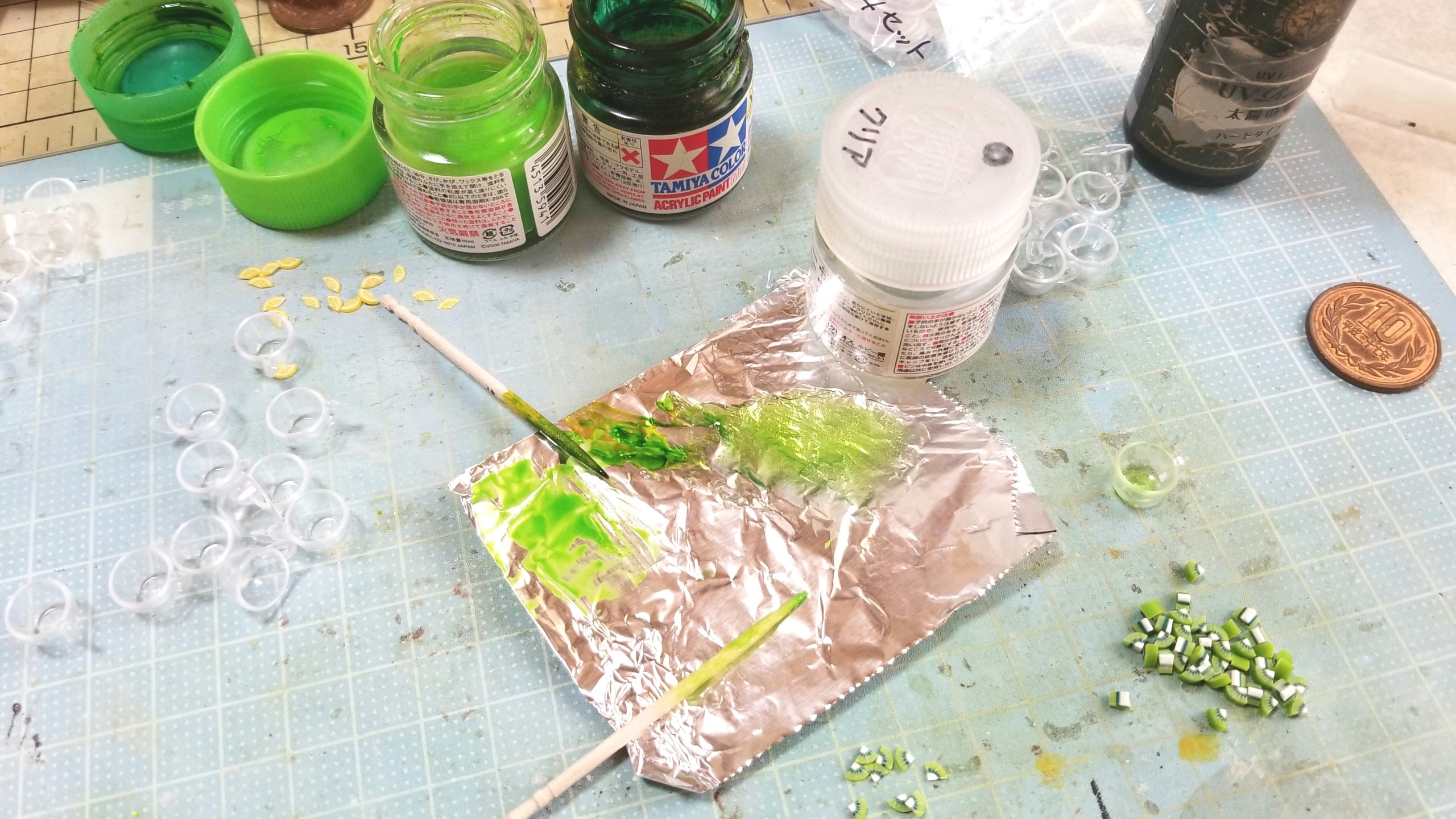 フルーツティーの作り方,ミニチュアフード,スライス棒,UVレジン