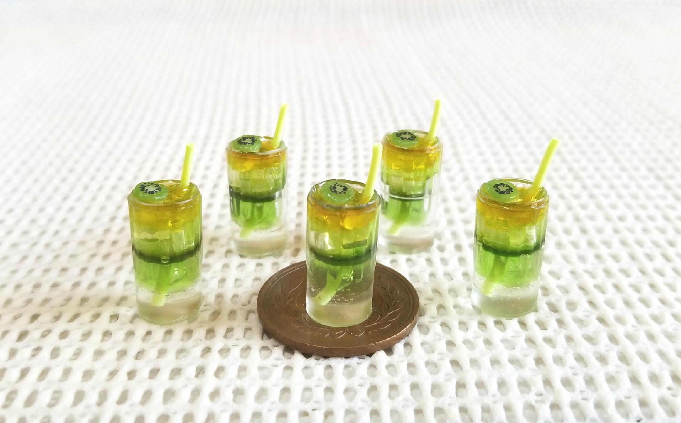 ミニチュア,ドリンク,レジン,キウイ,食品サンプル,レジン,ねんどろ