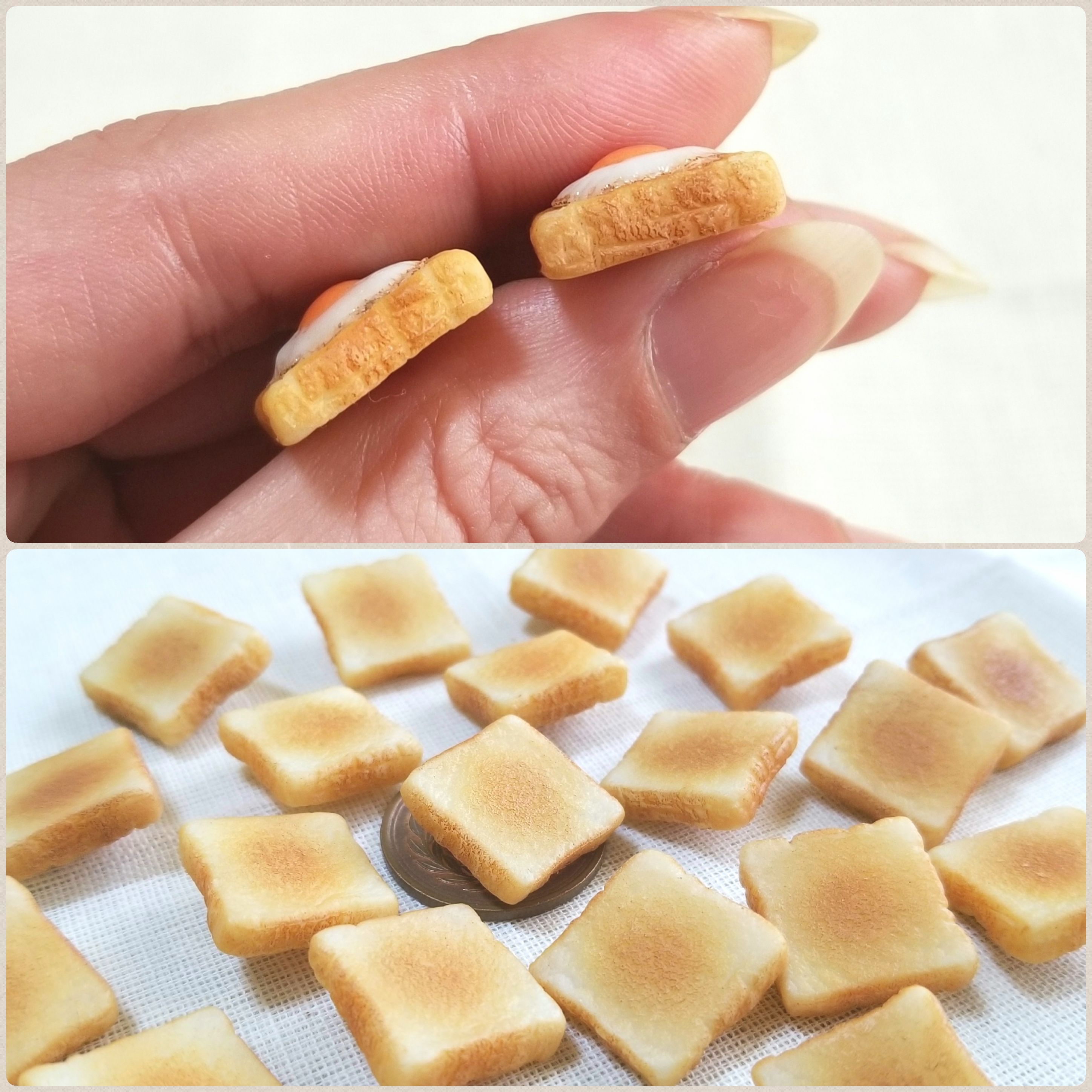 よもぎのミニチュアフード,トースト,食パン,ドールサイズ,おもちゃ