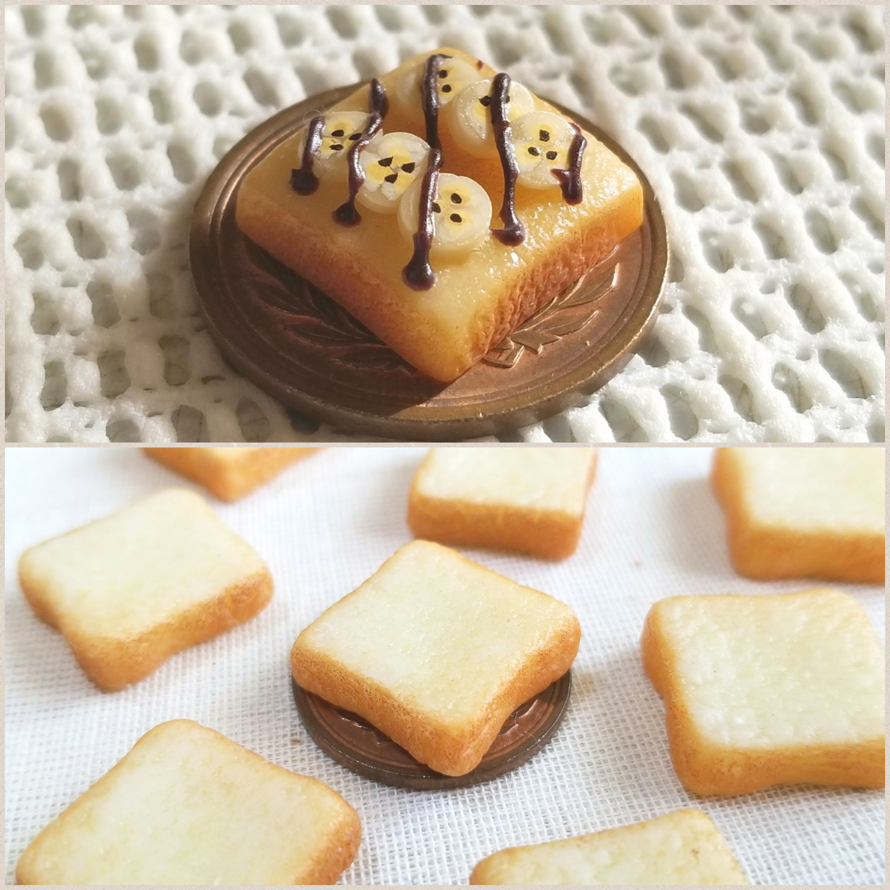 ミンネで割引き販売中,ミニチュアパン,トースト,ドール小物おもちゃ