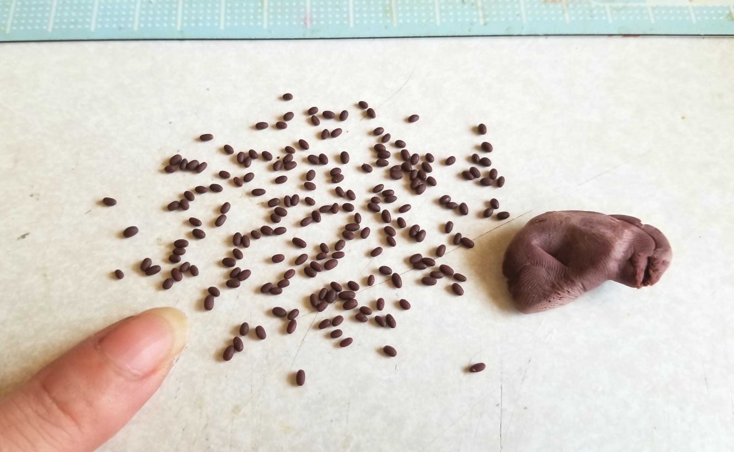 ミニチュアフード,あんこ作り,ちねり,樹脂粘土,和菓子