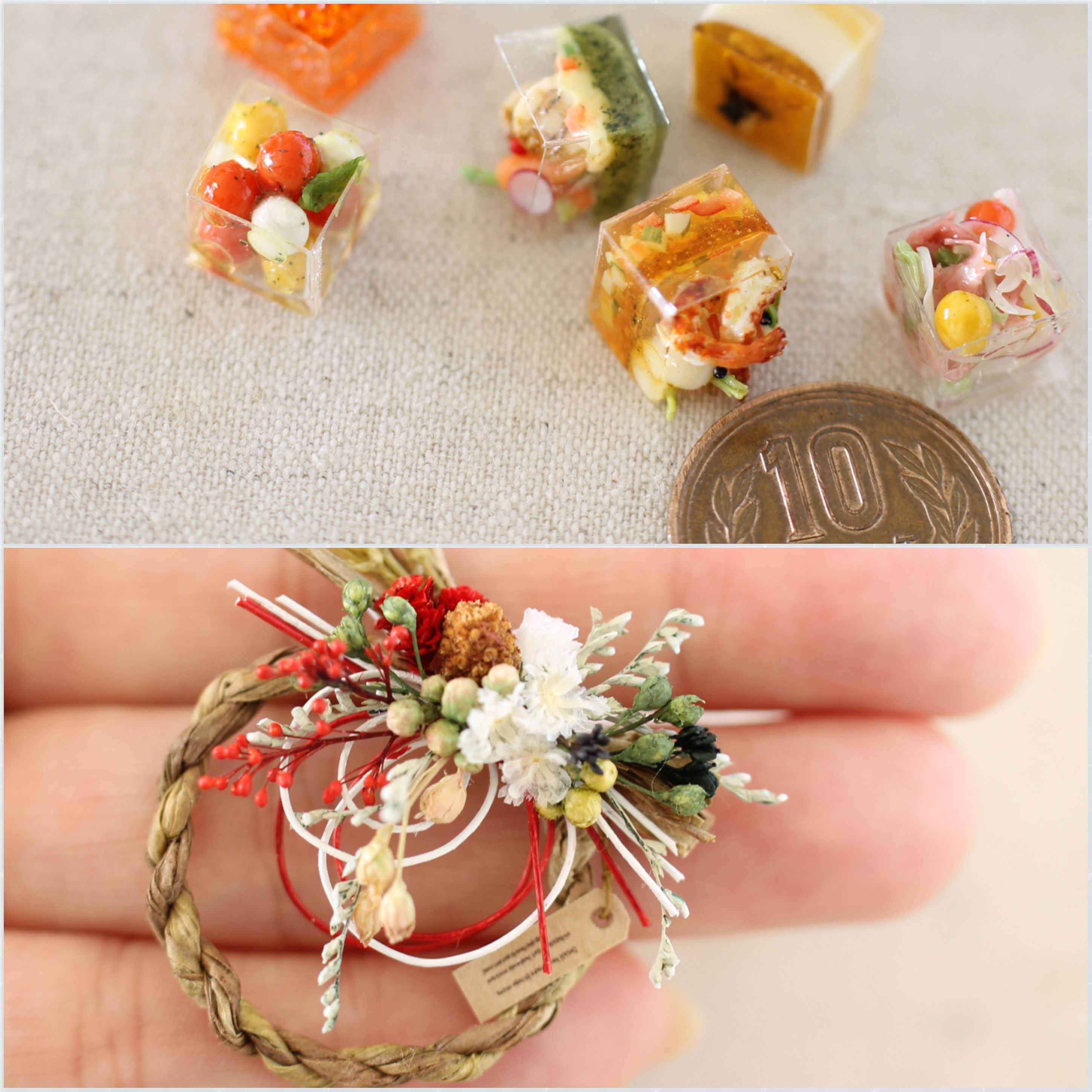 ミニチュアフード,憧れ自作アート作家,お正月,手作り,ハンドメイド