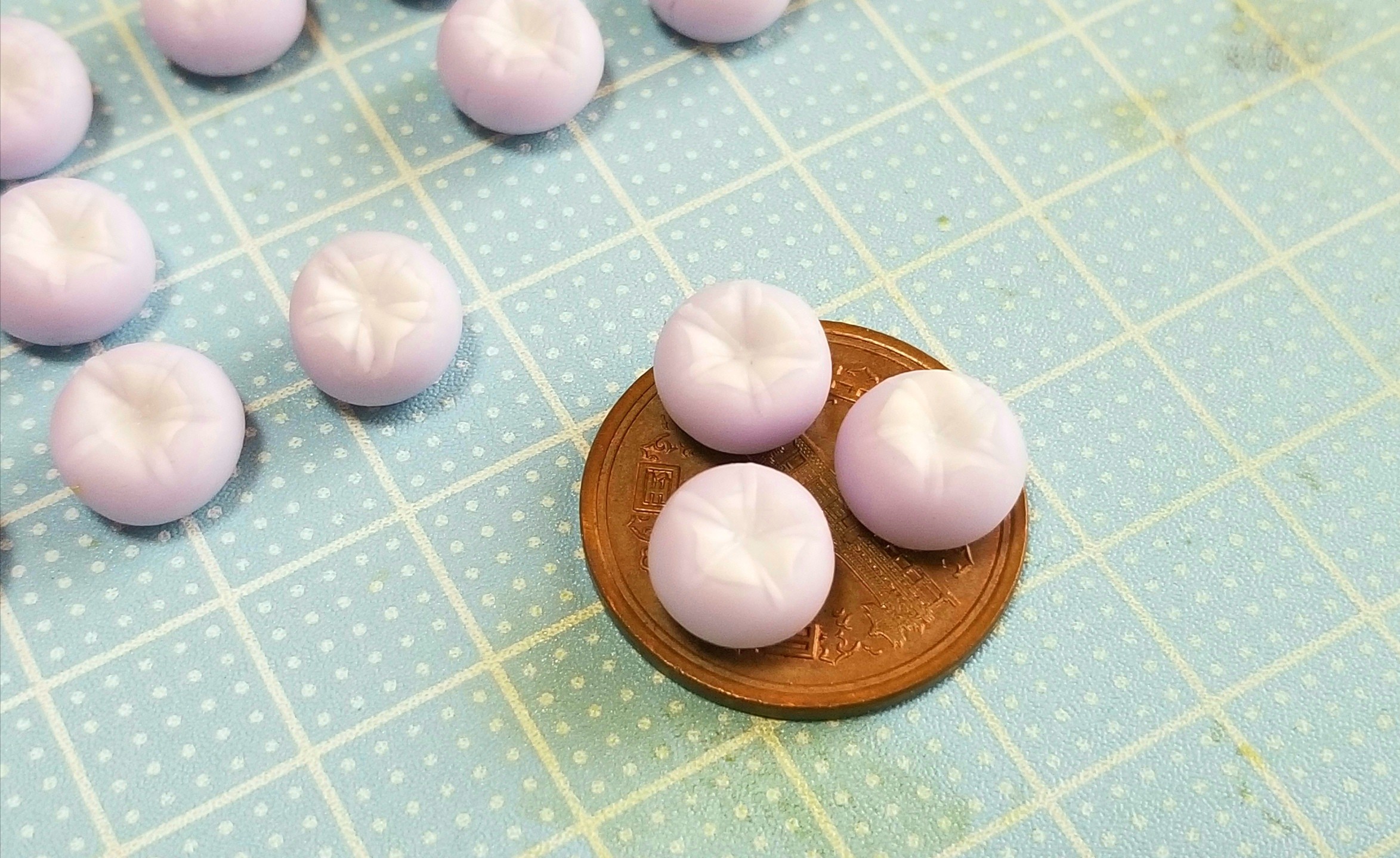 ミニチュア,朝顔,和菓子,練りきり,作り方,樹脂粘土,プーリップ系