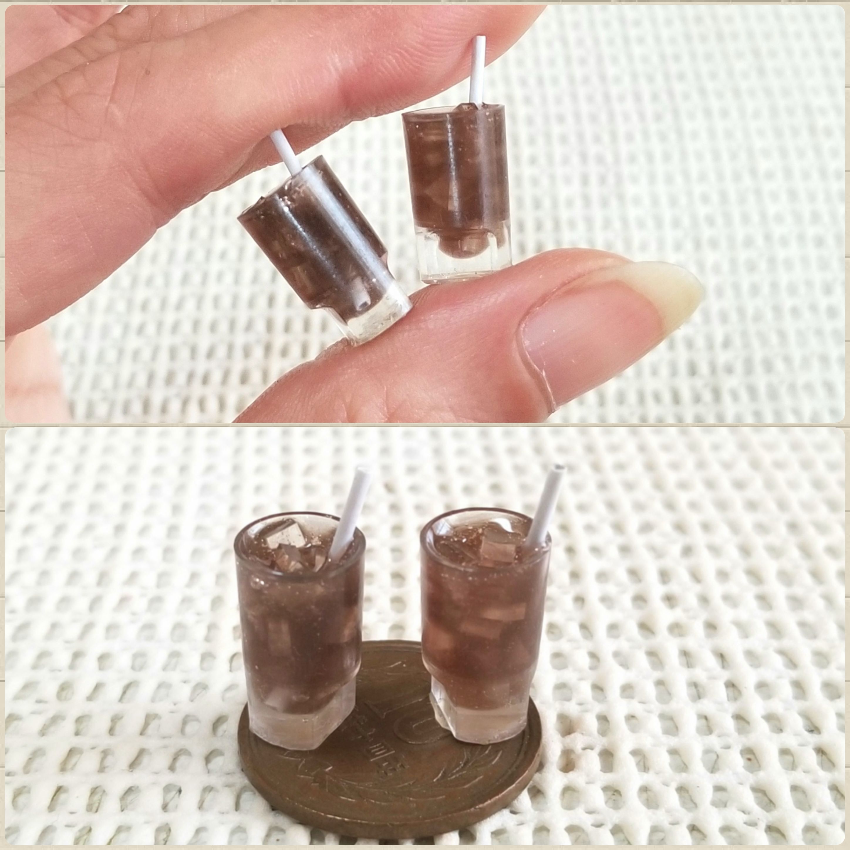 レジン,過去作品,ミニチュアフード,大人のアイスコーヒー,ドール用