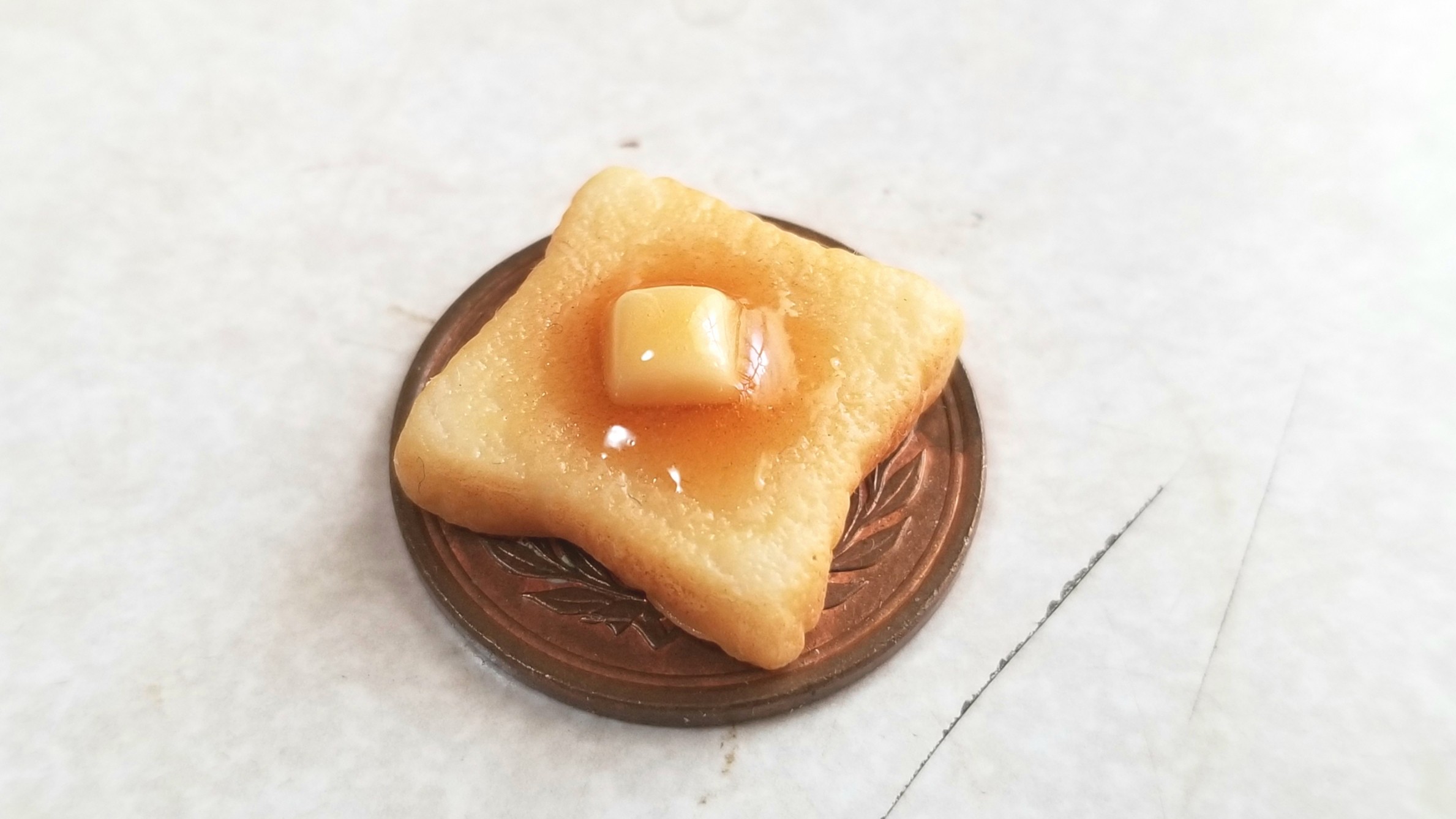 ミニチュアフードバタートーストパン,樹脂粘土,ミンネ人気商品販売