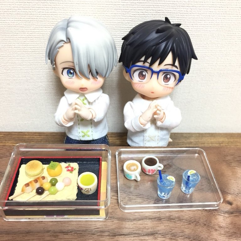 オビツろいど勇利,ヴィクトル,ミニチュアフード,和菓子,美味ジュース