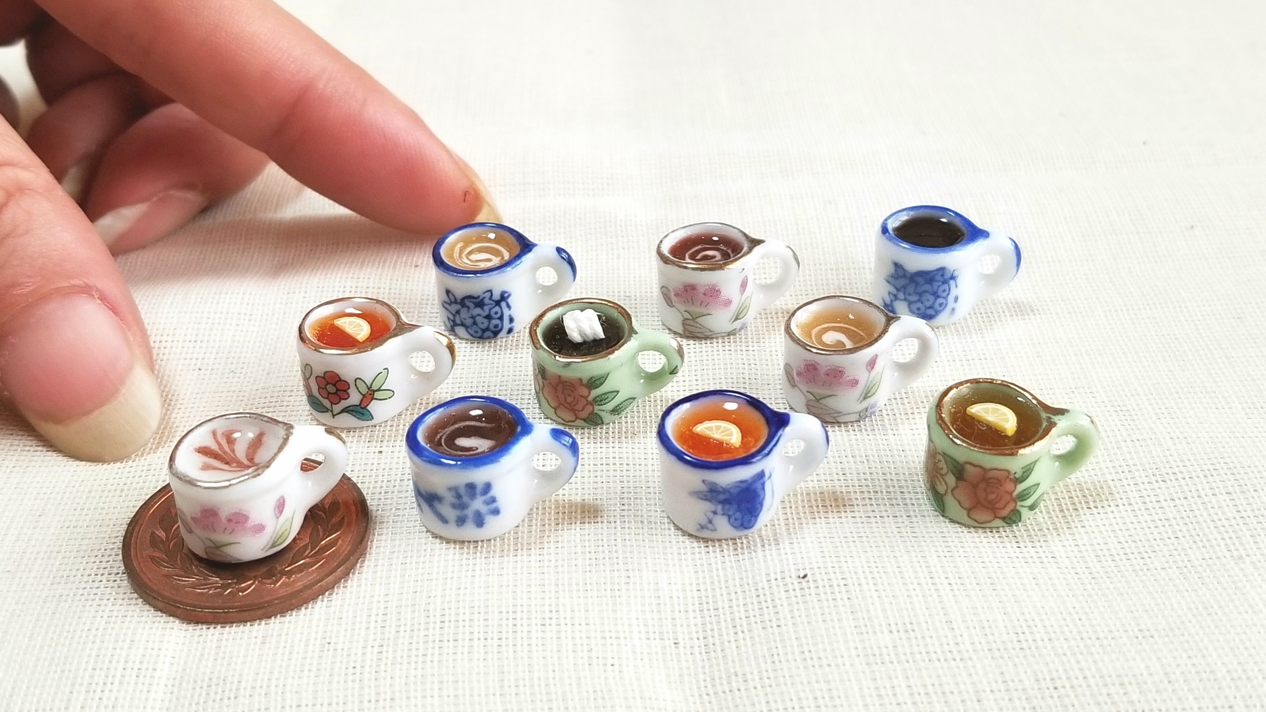 ミニチュア,陶器のティーカップ,レジン,ドリンク,ジュース,ミンネ