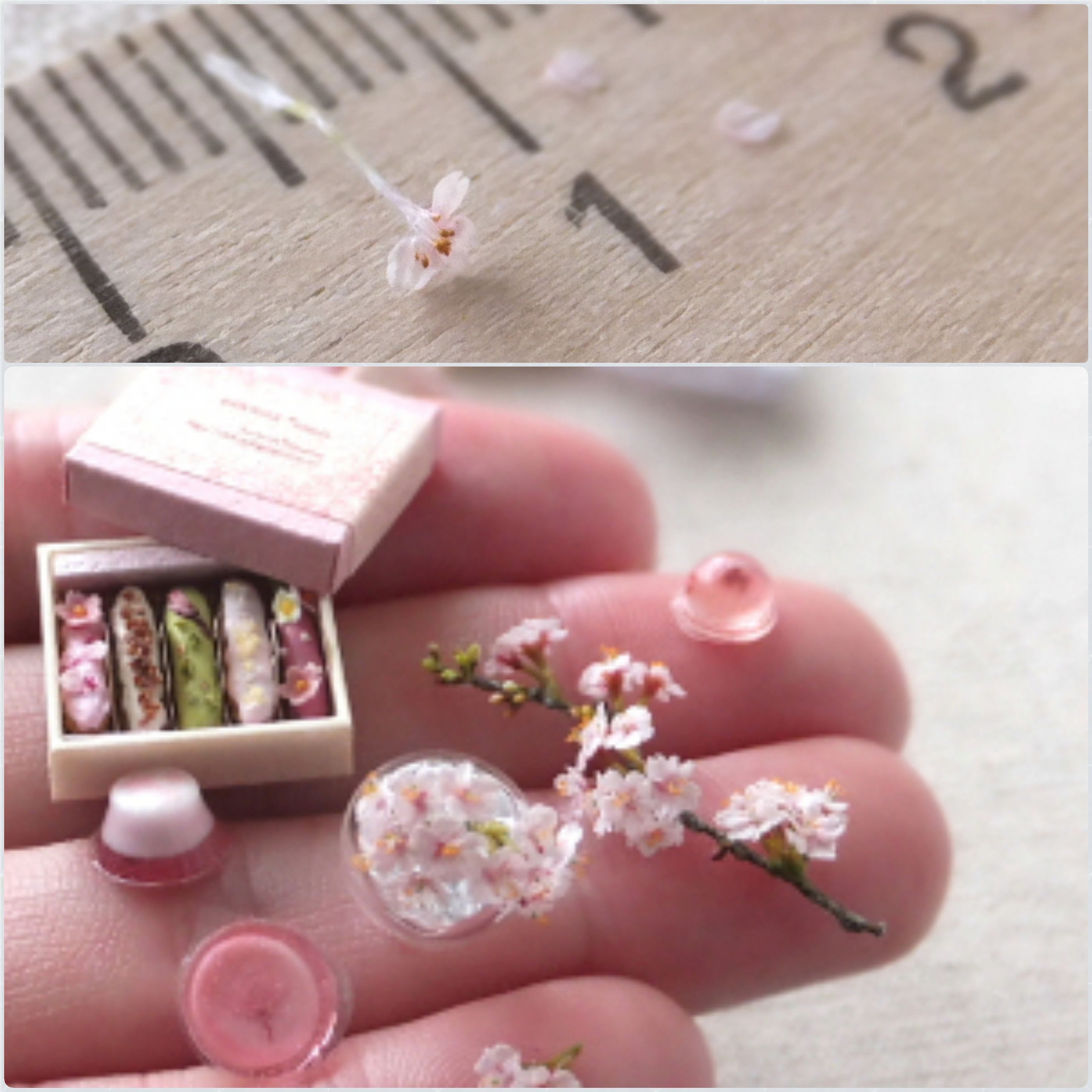 ミニチュアフード,憧れアート作家,桜スイーツ,手作り,ハンドメイド