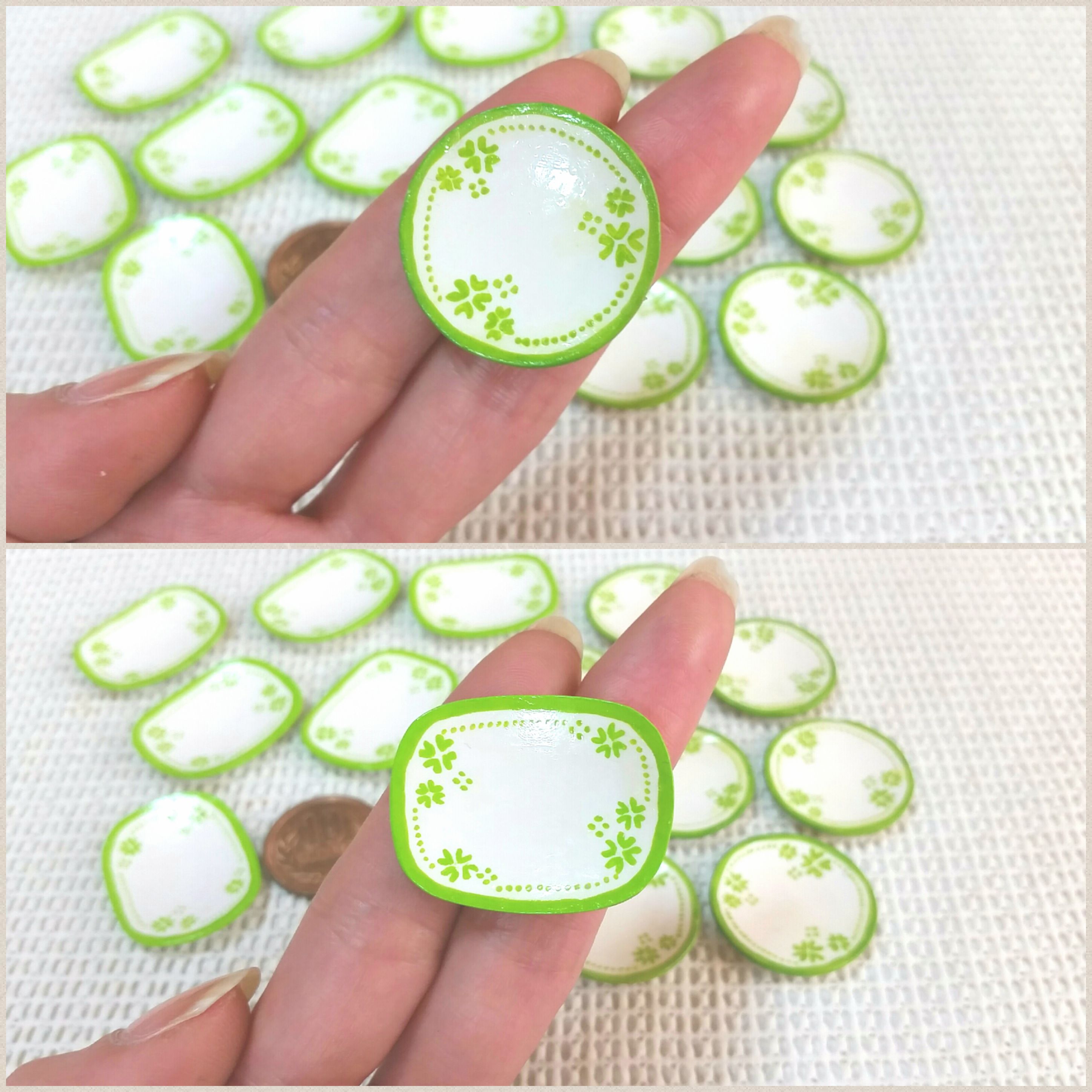 ミニチュア食器,お皿,クローバー柄,おしゃれ,かわいい,キッチン用品
