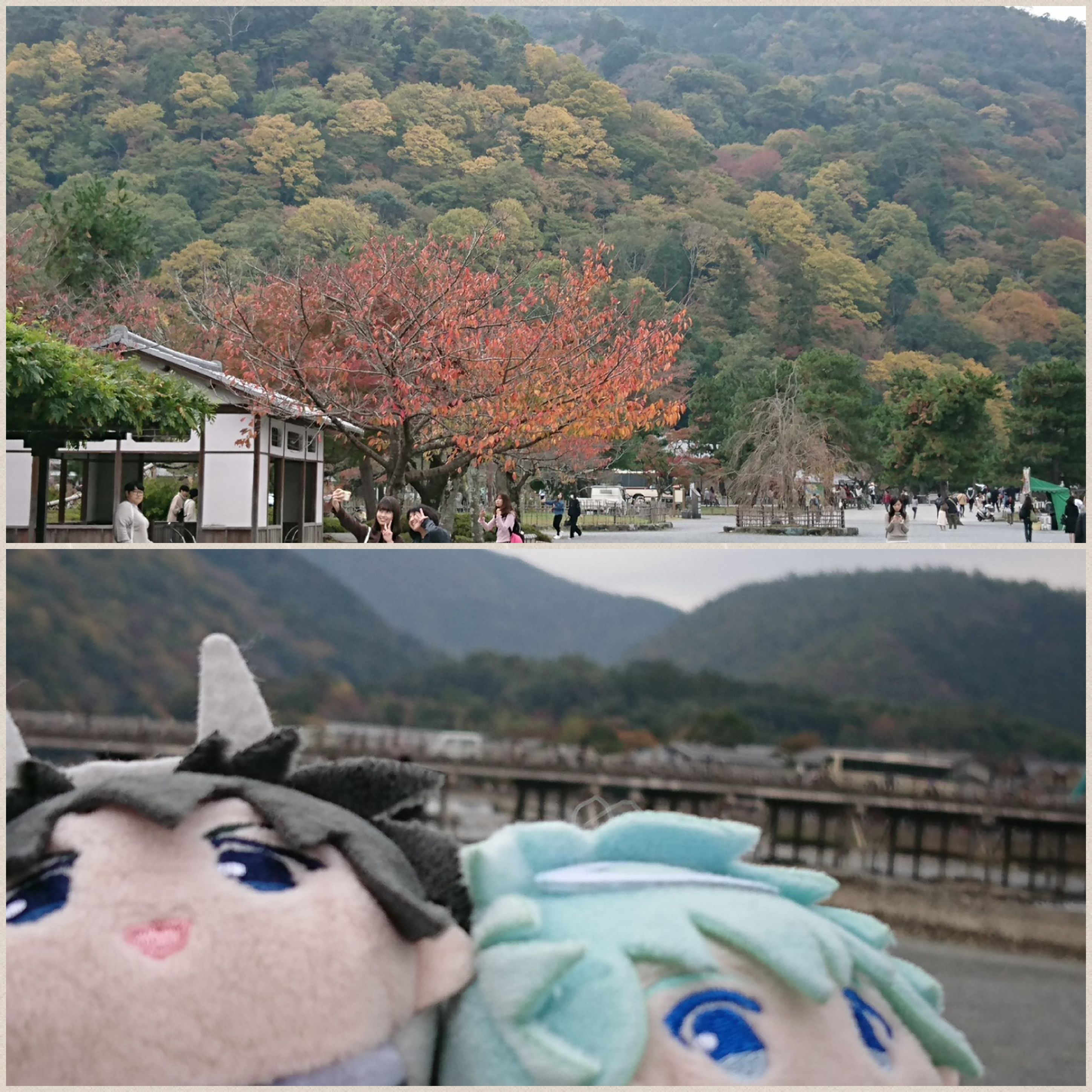 もちもちマスコット,嵐山を散策,楽しい,お出かけ,可愛いぬいぐるみ