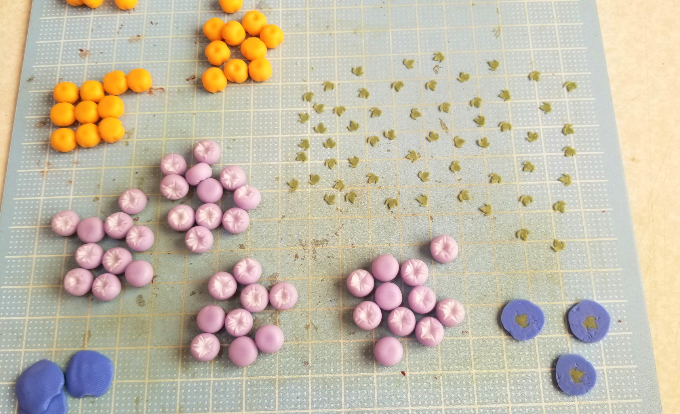 ミニチュアフード,和菓子,朝顔の葉っぱ,作り方,樹脂粘土,フェイク