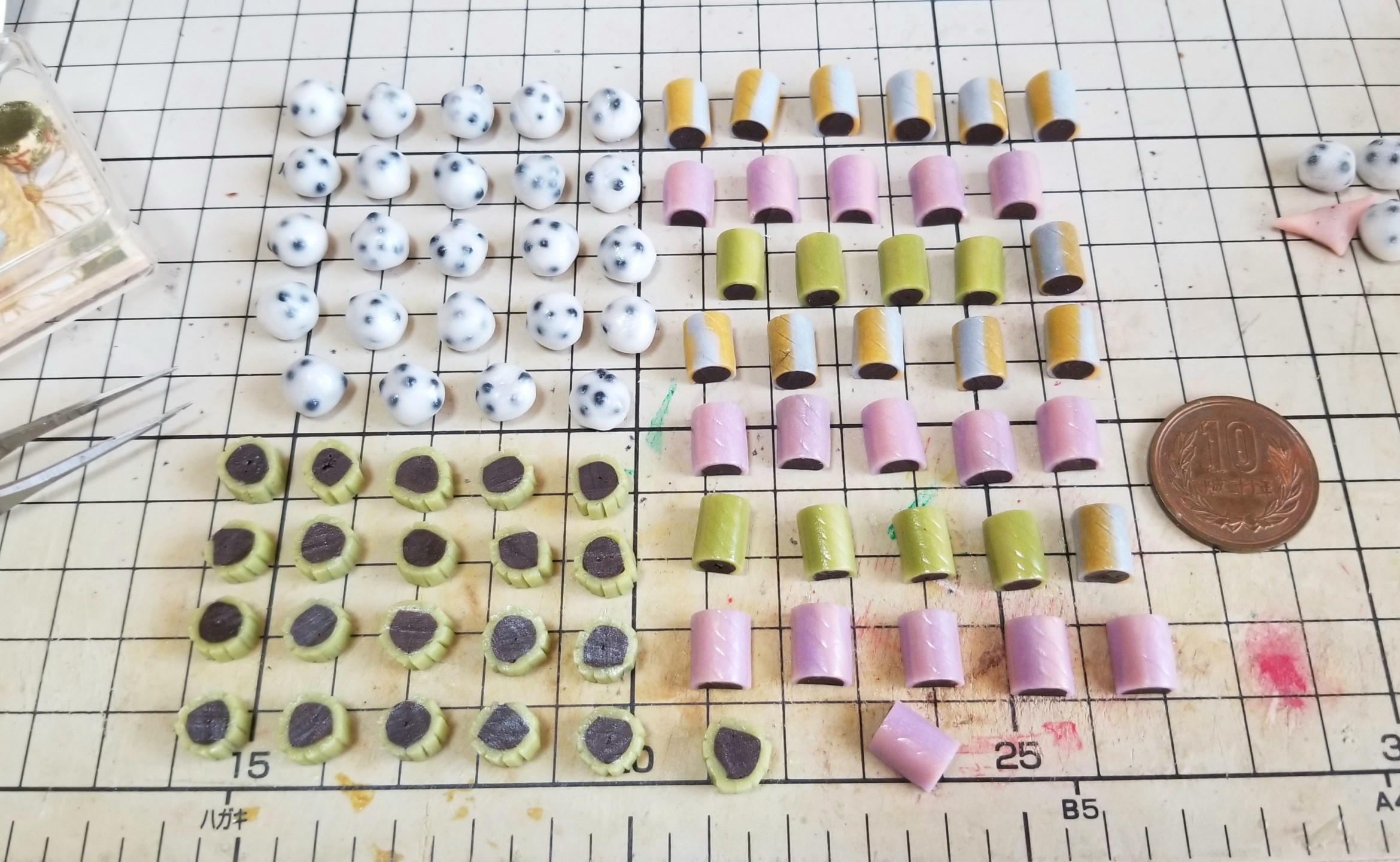 ミニチュアフード,和菓子,京菓子,樹脂粘土,ニス塗り,食品サンプル