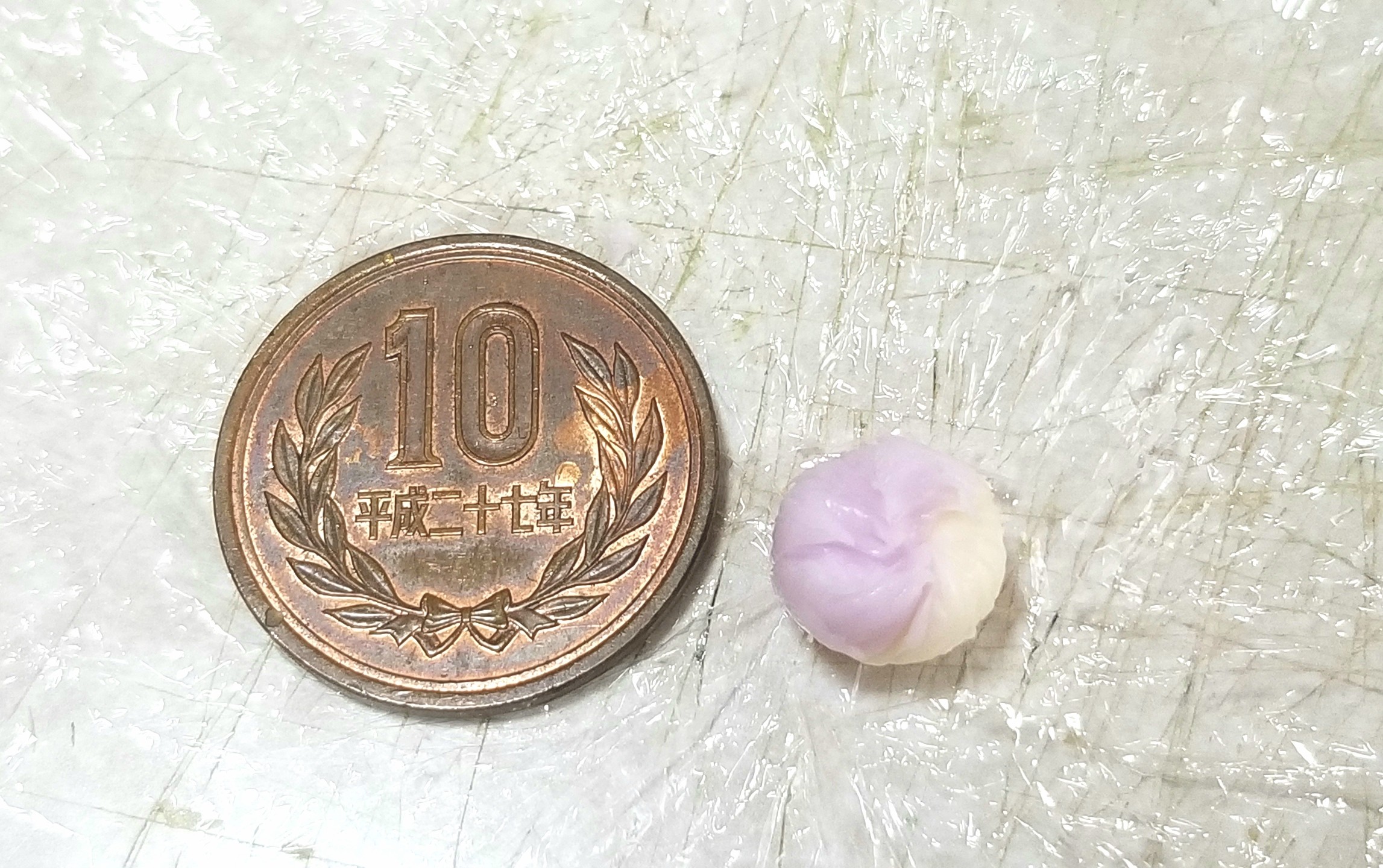 ミニチュア,和菓子,茶巾絞りの作り方,樹脂粘土,グラデーション